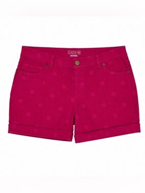 ISANI Women’s Size 6 Hot Pink Floral Embroidered Cuffed Shorts NWT